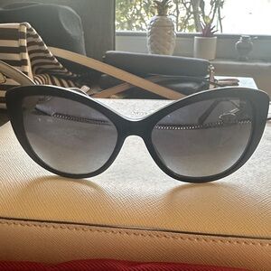 Versace Cateye Black Sunglasses Polarized with Gold Accents